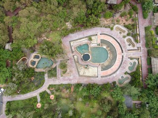 Aerial drone top view Saline hot spring Khlong Thom Krabi thailand  one from two in the world Treatment for paresis