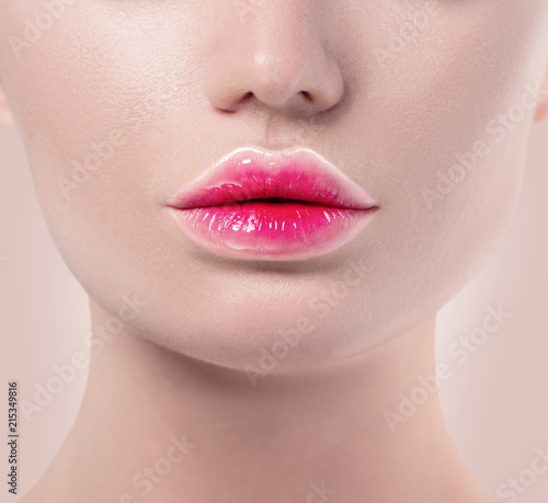 Grant Lipstick Trendy Lips Makeup Closeup Pink And White Grant Lipstick Trendy Lips Makeup Closeup Pink And White Colors Make