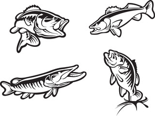 Wall Mural - Fish icons