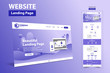 beautiful Landing Page website Template Design concept vector
