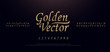 Elegant Golden Colored Metal Chrome alphabet font. Gold typography classic style serif font set. vector illustration