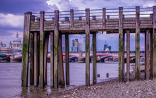 Thames Shoreline View Of St Paul's And New London Skyline