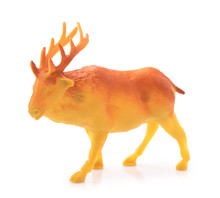 Toy Deer Made Of Plastic Isolated On White Background
