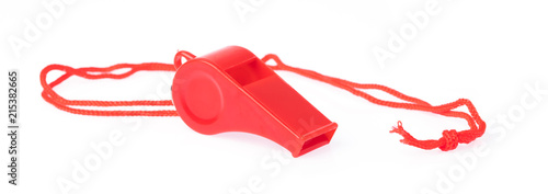 Fotografía sport whistle isolated on white background