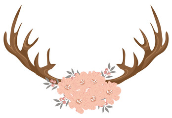 Sticker - Vector Floral Antlers