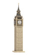 Big Ben Tower the architectural symbol of London, England and Great Britain Isolated on white background