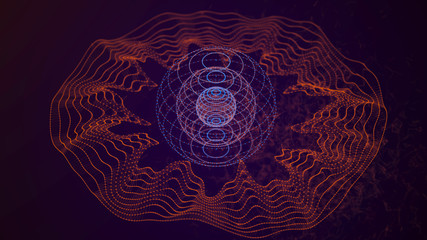 Fototapete - Big data visualization. Data array visual concept. Abstract background. Analytics data visualization. 3d rendering.