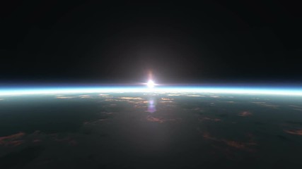 Wall Mural - planet sunrise from space