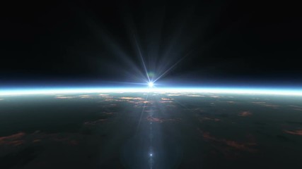 Wall Mural - planet sunrise from space