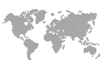 Wall Mural - world map with pixels - vector for stock
