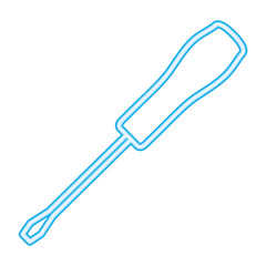 Poster - screwdriver tool repair neon design