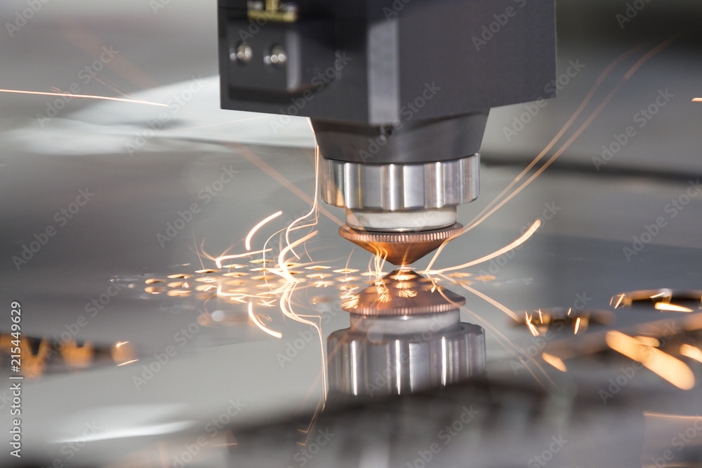 High precision CNC laser welding metal sheet - obrazy, fototapety, plakaty 