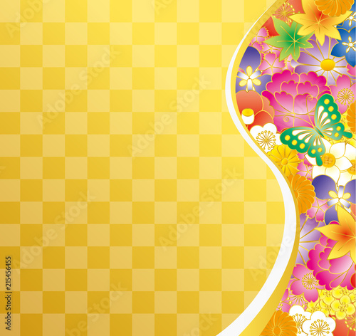 和風イメージ.花の背景素材.