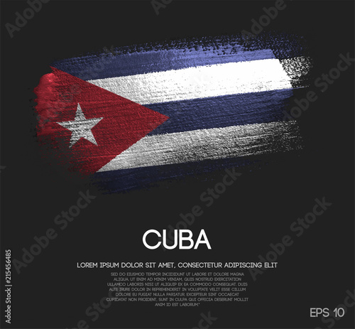 Cuba Flag Made of Glitter Sparkle Brush Paint Vector Canvas Print