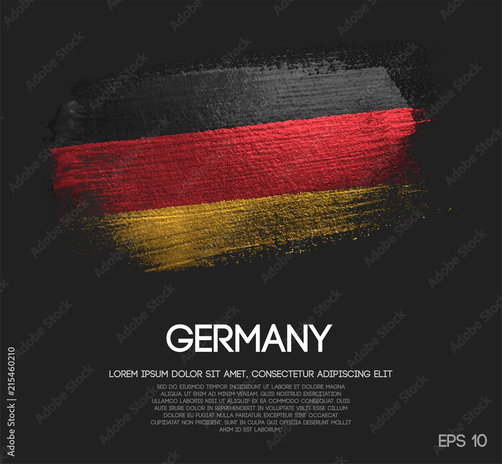Germany Flag Made of Glitter Sparkle Brush Paint Vector - obrazy, fototapety, plakaty 