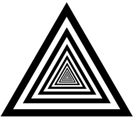 Poster - Black and white triangular illusion