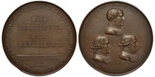 France French Mid 19th Century Medal Three Consuls As Legislative Body, Motto Peace In Country – Peace Outside Country, Bust Of First Consul Bonaparte, Second Consul Cambaceres And Third Consul Lebrun