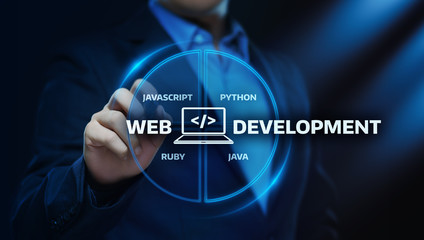 Wall Mural - web development coding programming internet technology business concept