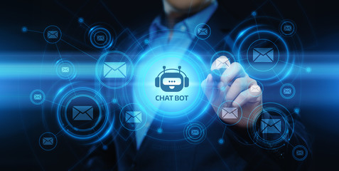 Wall Mural - chat bot robot online chatting communication business internet technology concept