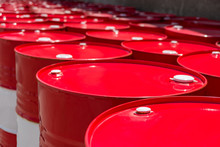 Red Barrels With Oil.