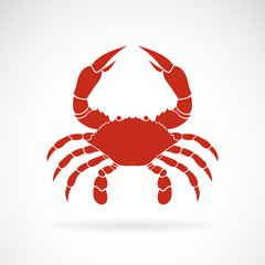 Wall Mural - Vector of a crab on white background,. Animals. Crab Icon. Sea creature. Easy editable layered vector illustration.