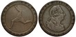 Isle of Man, Manx coin 1 one penny 1813, triskelion (triple leg), motto in Latin No matter how thrown it will stand, bust of King George III right, 