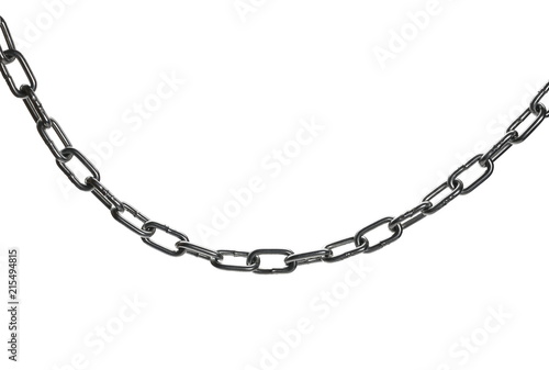 Fotografía metal chain isolated on white background, clipping path