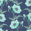 Seamless pattern with poppy flowers
