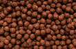 Chocolate breakfast cereal balls background