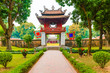 Front Pagoda of the Beautiful Unesco Temple of Literature, Hanoi in Vietnam