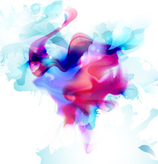 Fotomurales - Magenta and blue colorful fantasy blot spread to the light background. Abstract vector composition for the bright design.