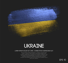 Ukraine Flag Made Of Glitter Sparkle Brush Paint Vector
