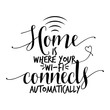 © Zsuzsanna - Home is where your wi-fi connects automatically. - funny hand drawn vector saying.