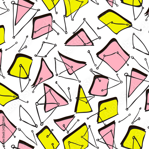Vector Abstract Simple Geometric Signs Yellow Black Graphic
