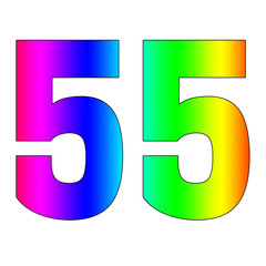 Number Colorful Blured gradient rainbow style