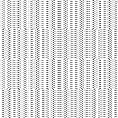 Wavy halftone pattern. Seamless texture from dots isolated on white background. Minimalistic art, ornament from dotted line