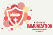 Immunization awareness month card or background. vector illustration.