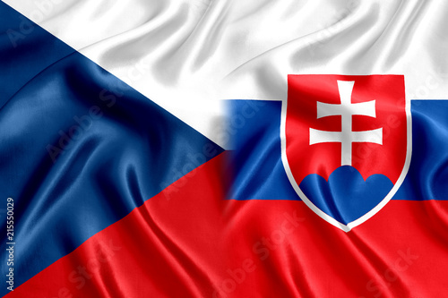 Czech Republic And Slovakia Flag Of Silk Stock Photo Adobe Stock