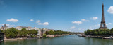 Fototapeta Paryż - panoramic view at Paris form the Bir-Hakeim bridge