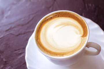 A cup of cappuccino coffee