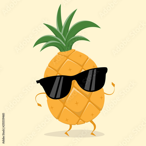 funny pineapple with sunglasses Stock Vector Adobe Stock