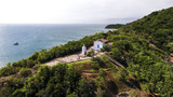 Fototapeta Zachód słońca - Aerial image of Ilha dos Frades in All Saints Island Bahia Brazil