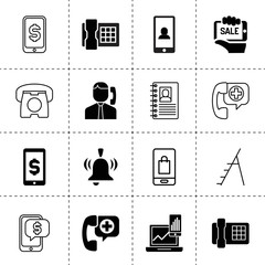 Sticker - Set of 16 phone filled and outline icons