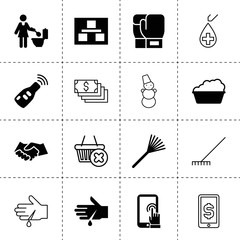 Canvas Print - Set of 16 hand filled and outline icons