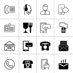 Sticker - Set of 16 contact filled and outline icons