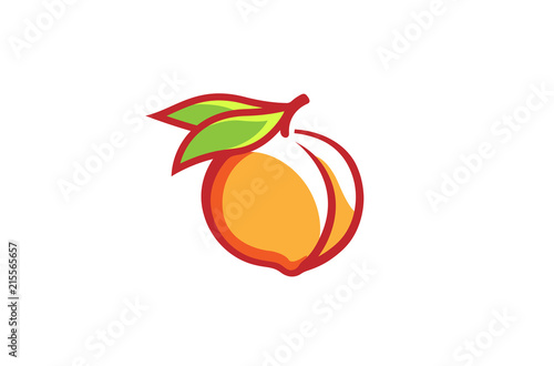 Fotomural Peach Orange Logo Design Illustration