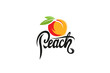 Peach Orange Text Logo Design Illustration