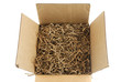 brown cardboard box with packing material