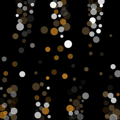 Gold, white and gray confetti transparent dots.