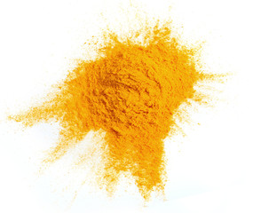 Poster - Turmeric  powder on white background